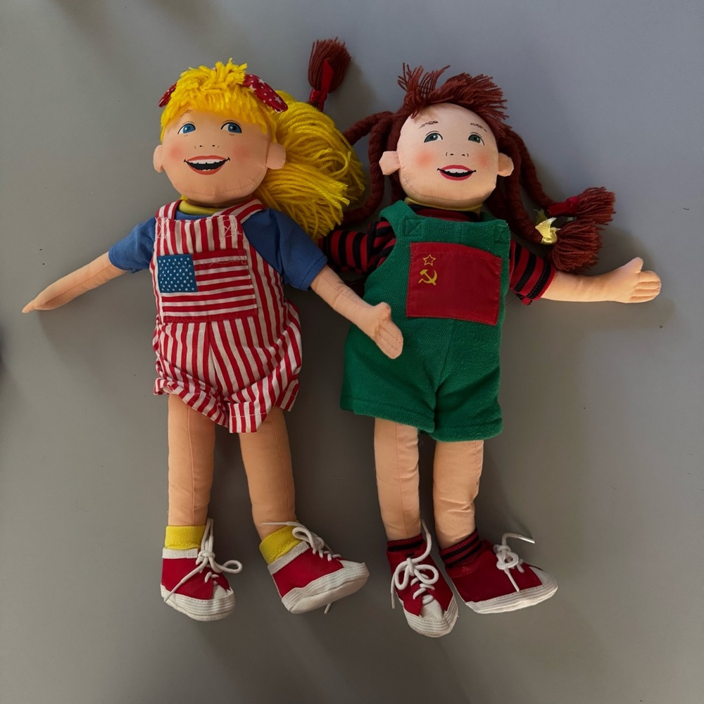 “UNICEF Kids” Soft Girl Dolls representing the USA & Russia 14”